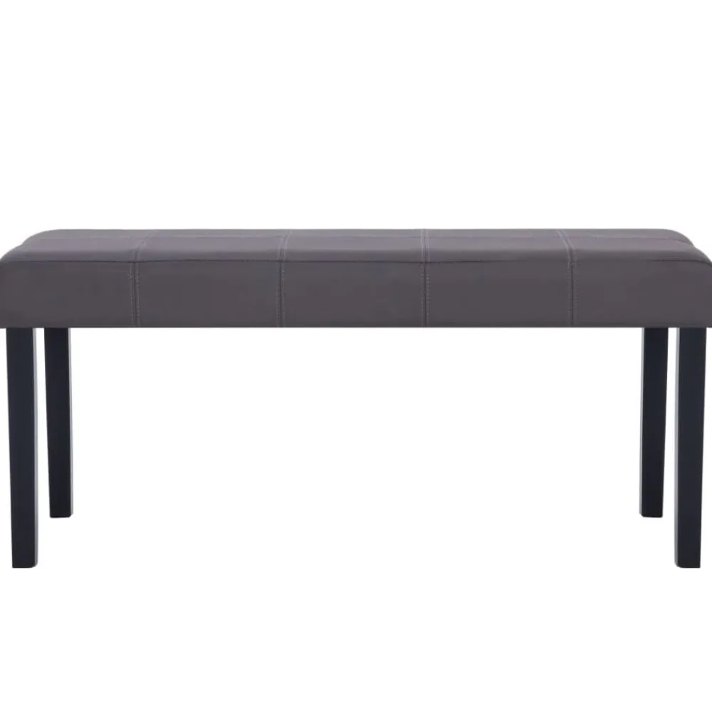 vidaXL Banco de cuero sintético 106 cm Gris