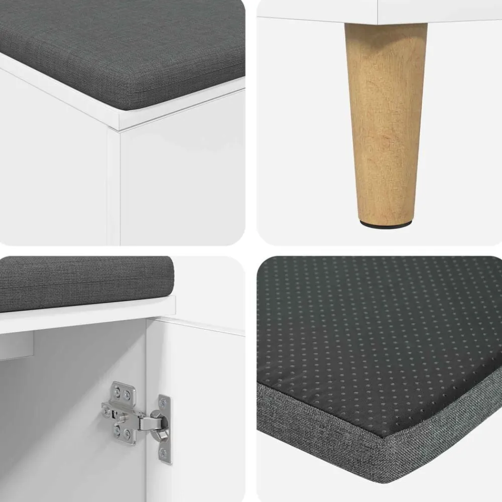 vidaXL Bancos-Banco de entrada 60 x 38 x 46 cm Madera Ingenierizada y Tela