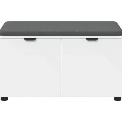 vidaXL Banco de entrada 80 x 38 x 46 cm Madera Ingenierizada y Tela White Hot