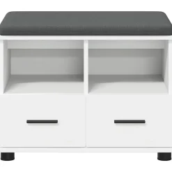 vidaXL Banco de entrada 60 x 38 x 46 cm Madera Ingenierizada y Tela White Outlet