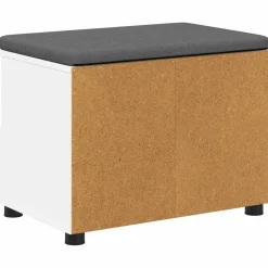 vidaXL Banco de entrada 60 x 38 x 46 cm Madera Ingenierizada y Tela White Outlet