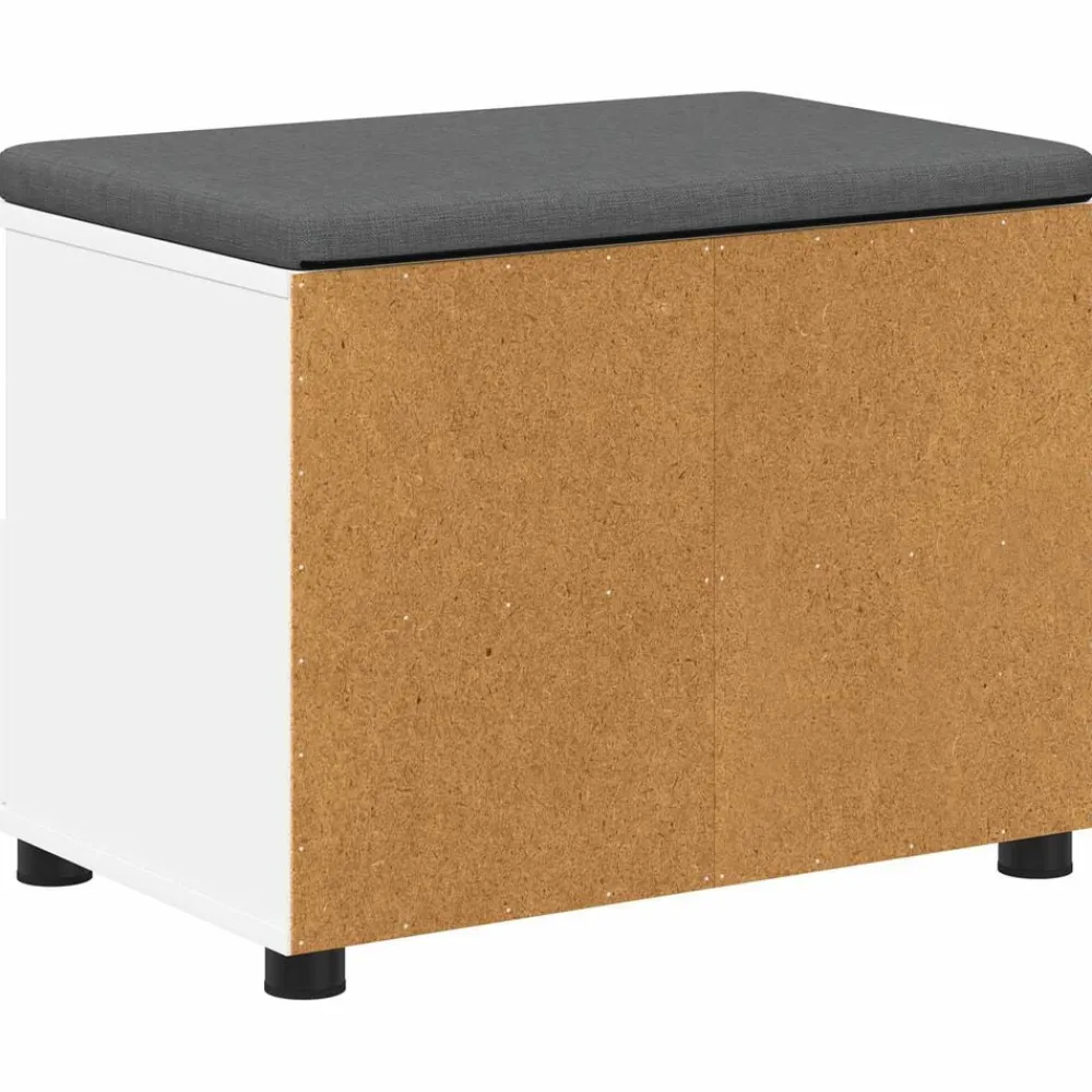 vidaXL Banco de entrada 60 x 38 x 46 cm Madera Ingenierizada y Tela White Outlet