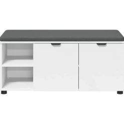 vidaXL Banco de entrada 100 x 38 x 46 cm Madera Ingenierizada y Tela White