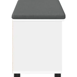 vidaXL Banco de entrada 100 x 38 x 46 cm Madera Ingenierizada y Tela White