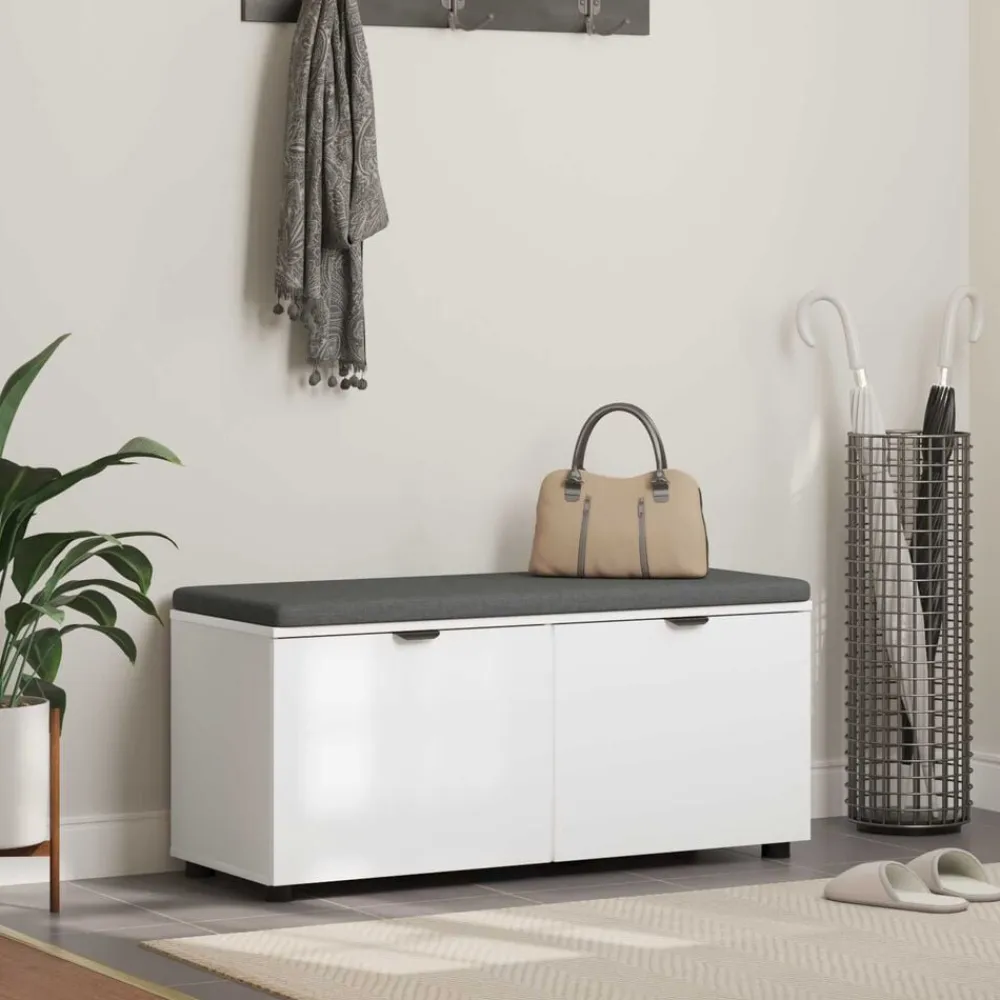 vidaXL Bancos-Banco de entrada 100 x 38 x 46 cm Madera Ingenierizada y Tela