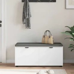vidaXL Bancos-Banco de entrada 100 x 38 x 46 cm Madera Ingenierizada y Tela