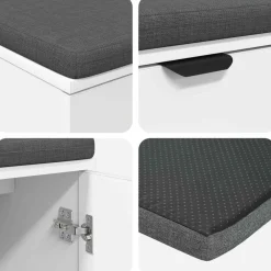 vidaXL Bancos-Banco de entrada 100 x 38 x 46 cm Madera Ingenierizada y Tela