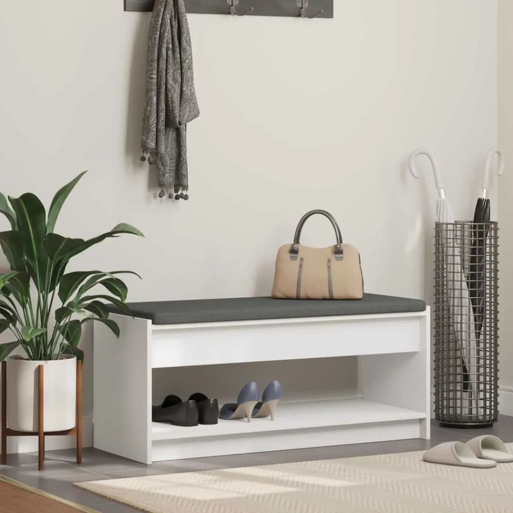 vidaXL Bancos-Banco de entrada 103 x 38 x 45 cm Madera Ingenierizada y Tela
