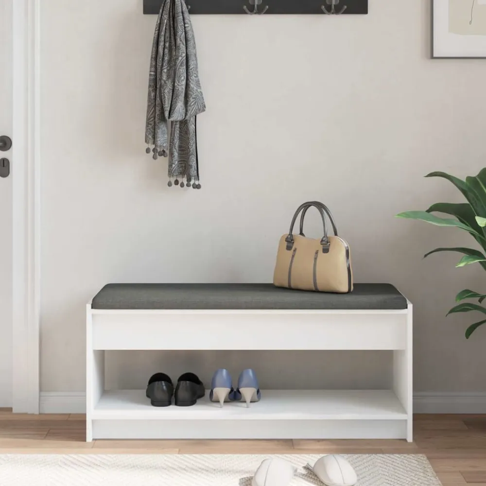 vidaXL Bancos-Banco de entrada 103 x 38 x 45 cm Madera Ingenierizada y Tela