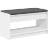 vidaXL Banco de entrada 83 x 38 x 45 cm Madera Ingenierizada y Tela Discount