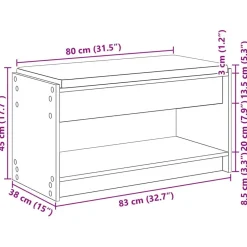 vidaXL Banco de entrada 83 x 38 x 45 cm Madera Ingenierizada y Tela Discount