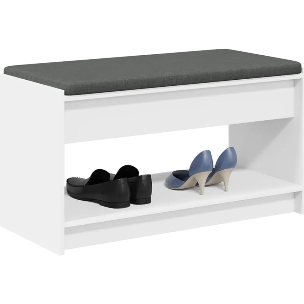vidaXL Banco de entrada 83 x 38 x 45 cm Madera Ingenierizada y Tela Discount
