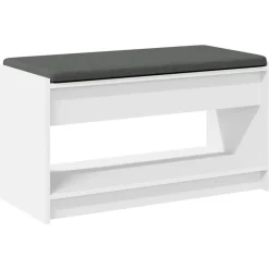 vidaXL Banco de entrada 83 x 38 x 45 cm Madera Ingenierizada y Tela Discount