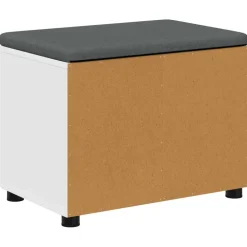 vidaXL Banco de entrada 60 x 38 x 46 cm Madera Ingenierizada y Tela White Clearance
