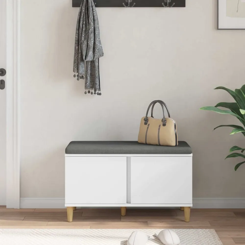 vidaXL Bancos-Banco de entrada 80 x 38 x 46 cm Madera Ingenierizada y Tela