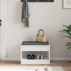 vidaXL Bancos-Banco de entrada 63 x 38 x 45 cm Madera Ingenierizada y Tela