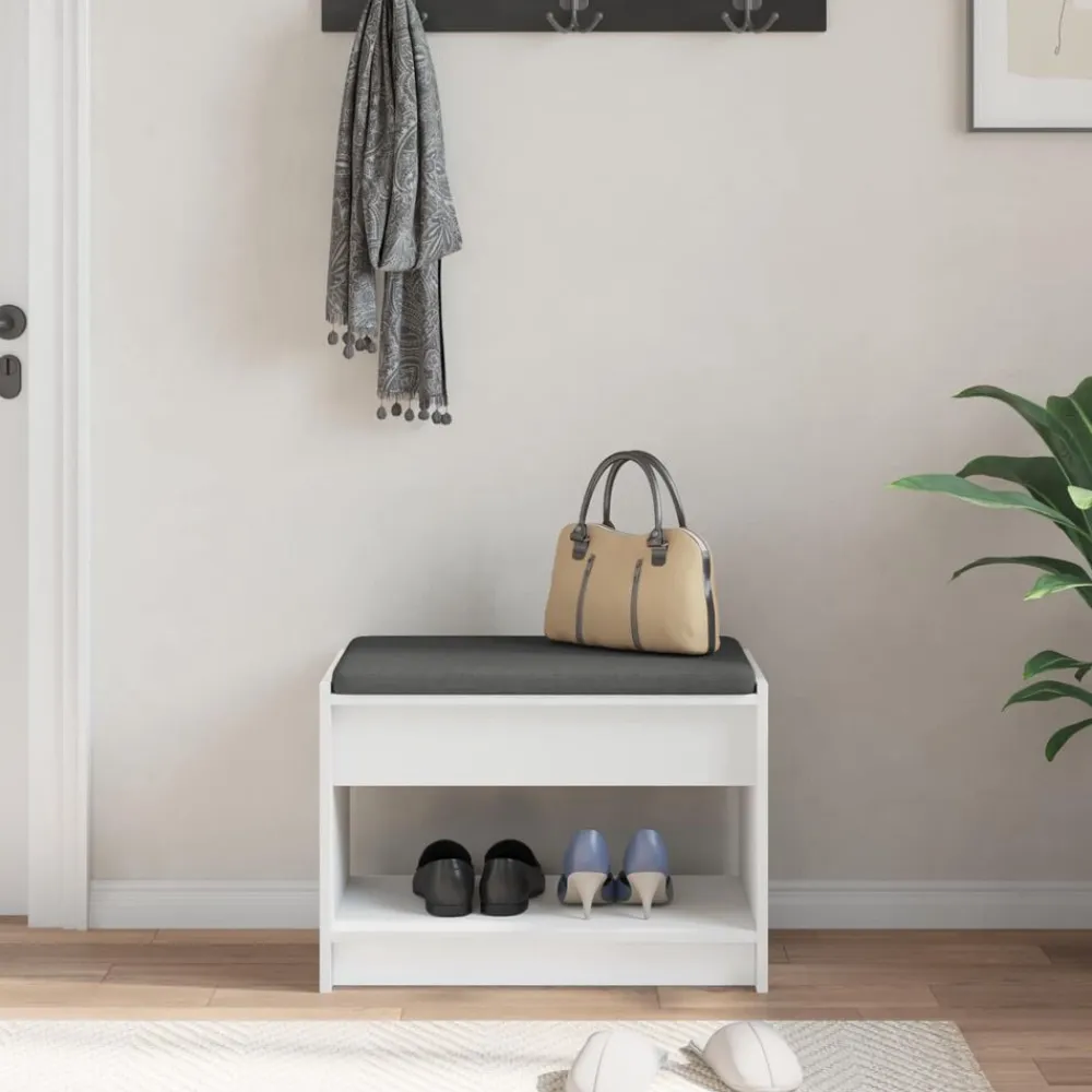 vidaXL Bancos-Banco de entrada 63 x 38 x 45 cm Madera Ingenierizada y Tela