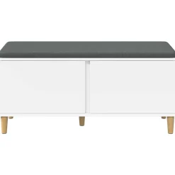 vidaXL Banco de entrada 100 x 38 x 46 cm Madera Ingenierizada y Tela White Online