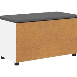vidaXL Banco de entrada 80 x 38 x 46 cm Madera Ingenierizada y Tela White Sale