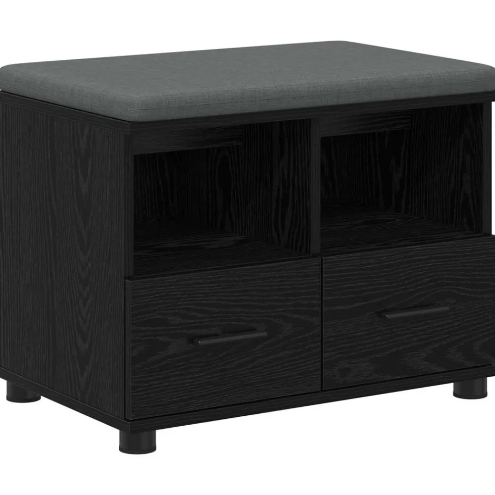 vidaXL Banco de entrada con cojín 60 x 38 x 46 cm Roble negro Best