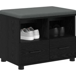 vidaXL Banco de entrada con cojín 60 x 38 x 46 cm Roble negro Best