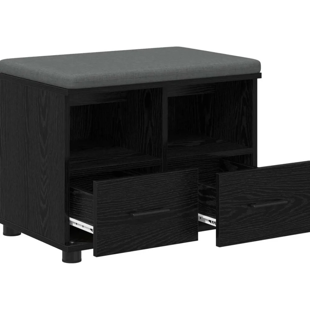 vidaXL Banco de entrada con cojín 60 x 38 x 46 cm Roble negro Best