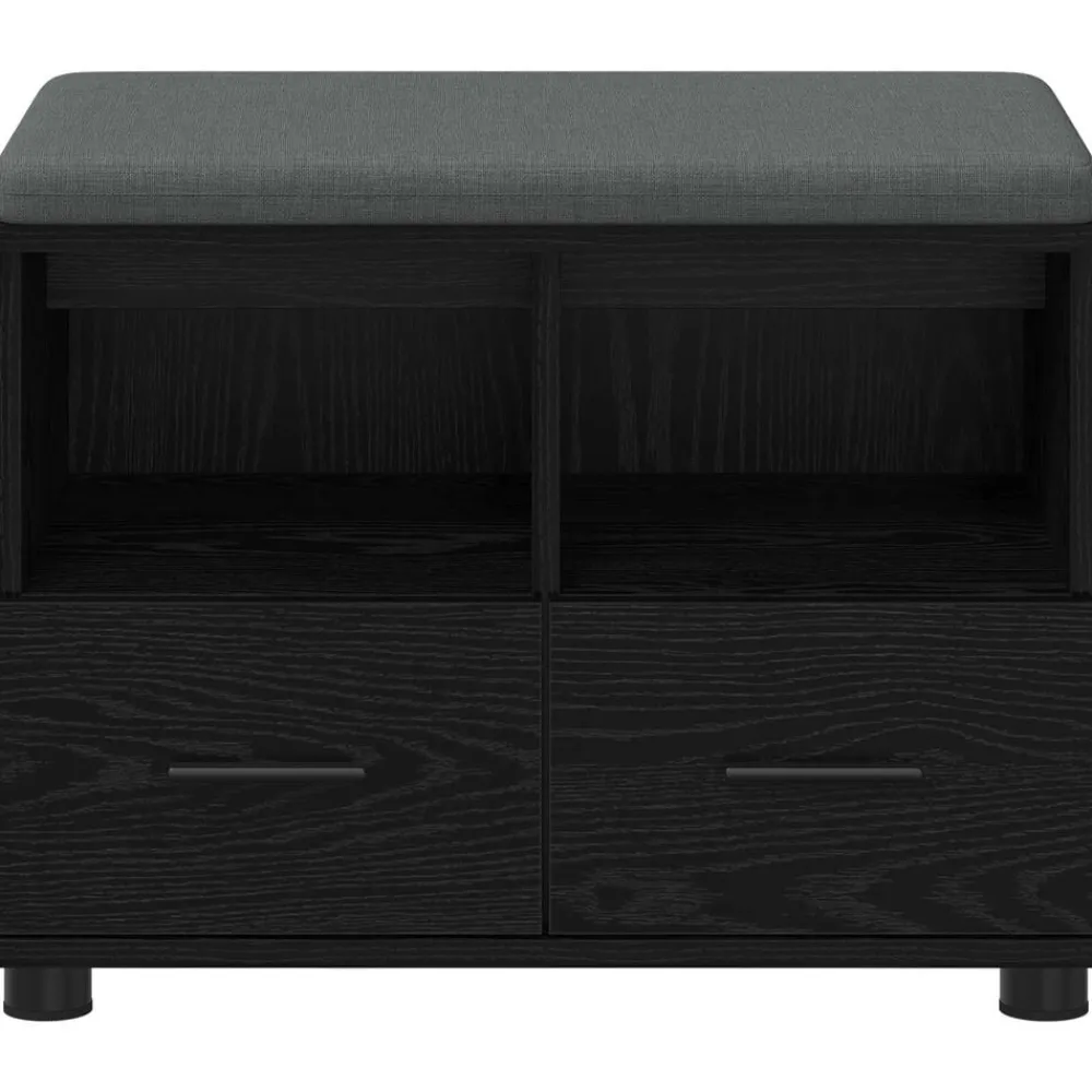 vidaXL Banco de entrada con cojín 60 x 38 x 46 cm Roble negro Best