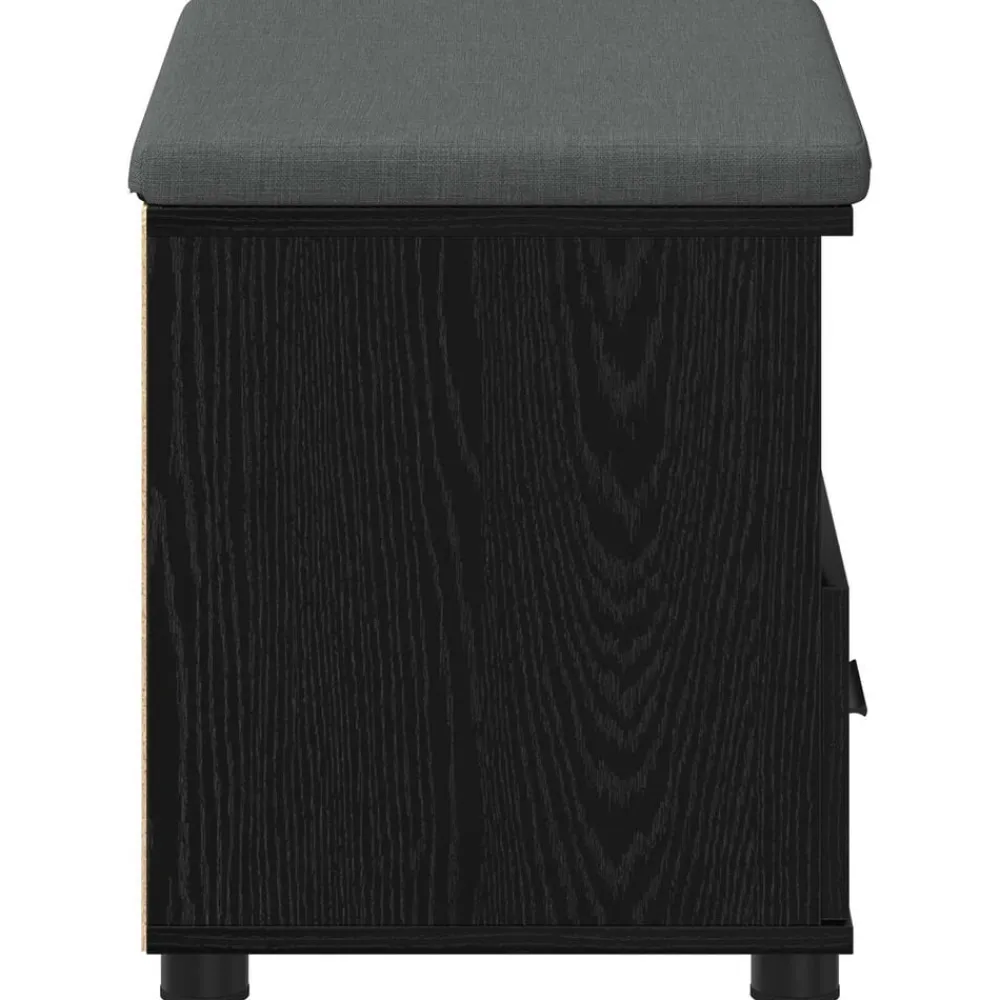 vidaXL Banco de entrada con cojín 60 x 38 x 46 cm Roble negro Best