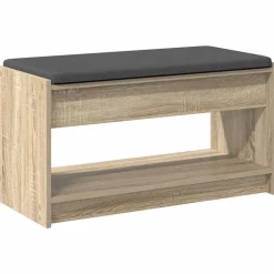 vidaXL Banco de entrada con cojín Roble Sonoma 83 x 38 x 45 cm Hot