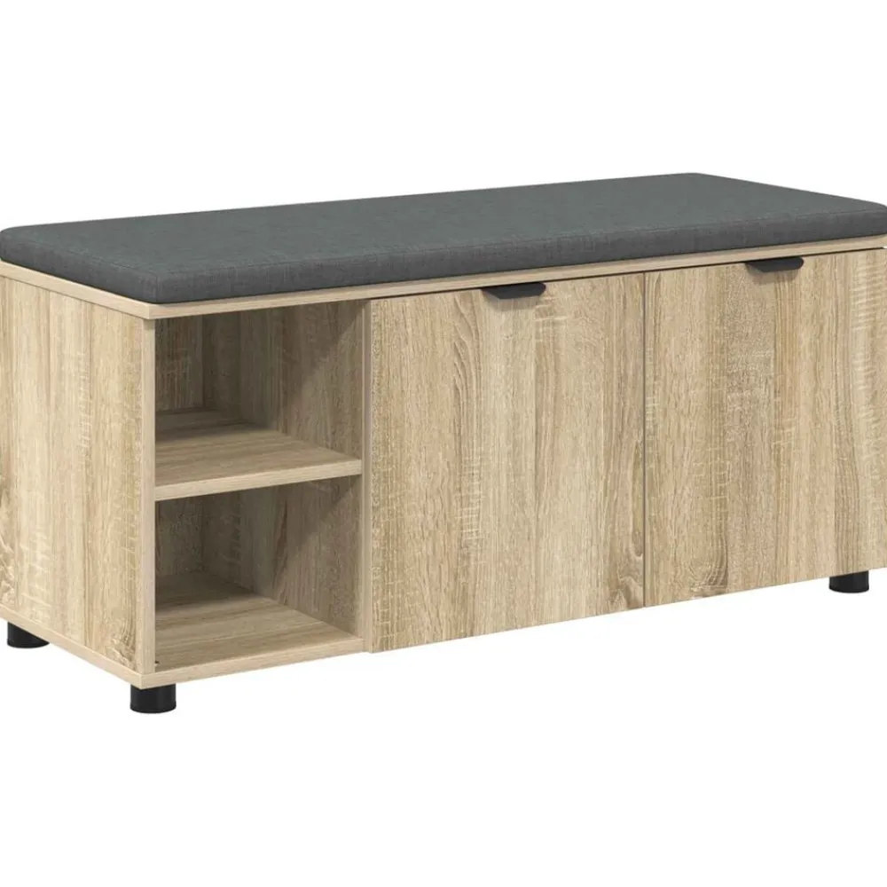 vidaXL Banco de entrada con cojín 100 x 38 x 46 cm Roble Sonoma Online