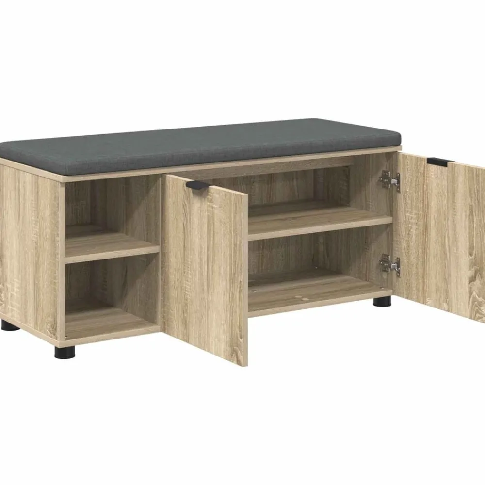 vidaXL Banco de entrada con cojín 100 x 38 x 46 cm Roble Sonoma Online