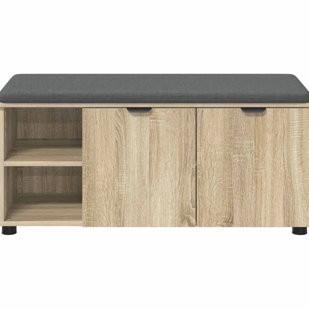 vidaXL Banco de entrada con cojín 100 x 38 x 46 cm Roble Sonoma Online
