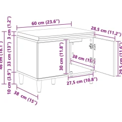 vidaXL Bancos-Banco de entrada con cojín 60 x 38 x 46 cm