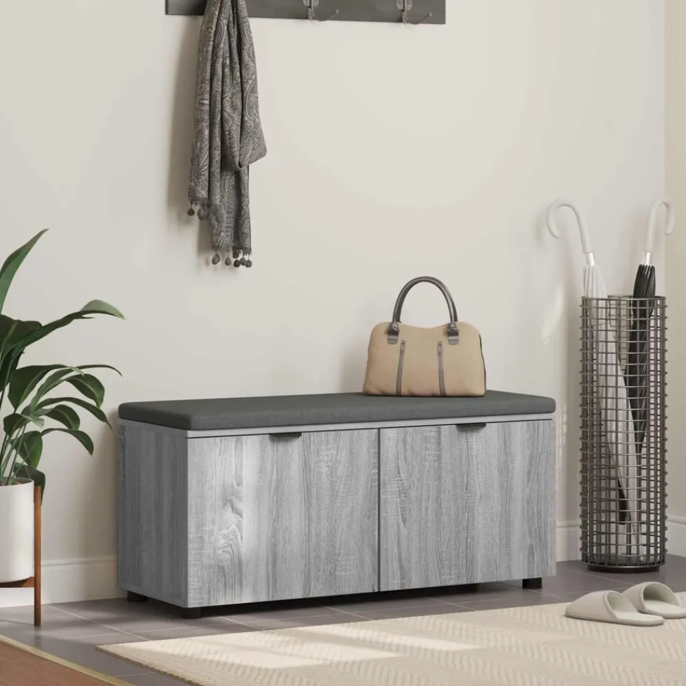 vidaXL Bancos-Banco de entrada con cojín 100 x 38 x 46 cm