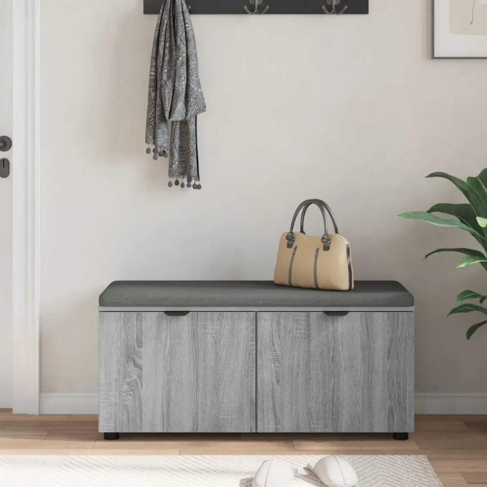 vidaXL Bancos-Banco de entrada con cojín 100 x 38 x 46 cm