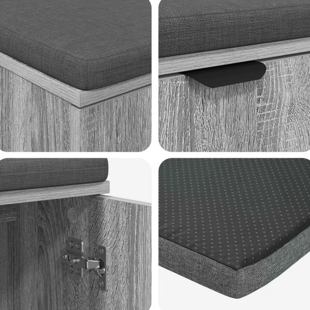 vidaXL Bancos-Banco de entrada con cojín 100 x 38 x 46 cm