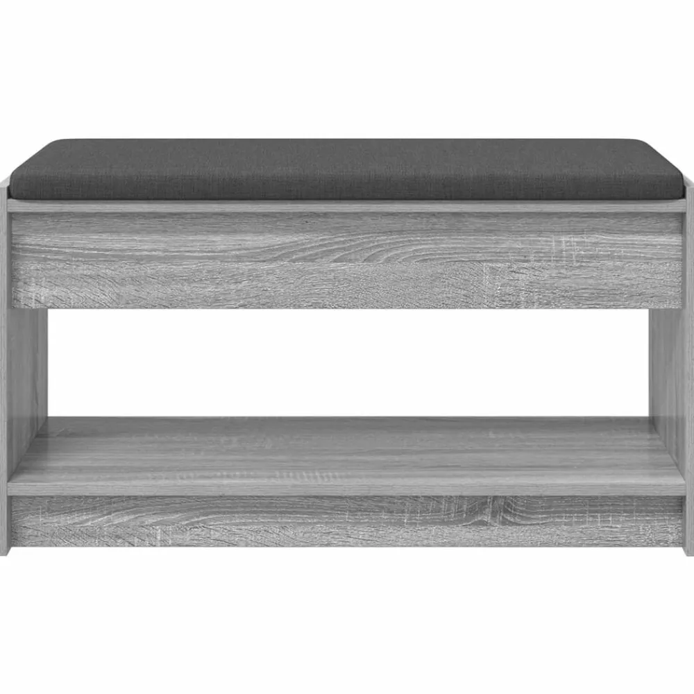 vidaXL Bancos-Banco de entrada con cojín Gris Sonoma 83 x 38 x 45 cm