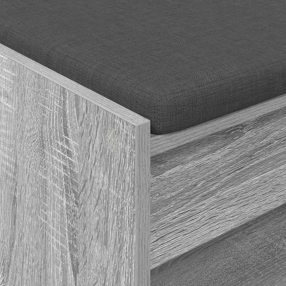 vidaXL Bancos-Banco de entrada con cojín Gris Sonoma 83 x 38 x 45 cm