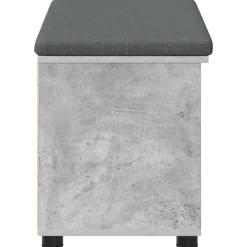 vidaXL Bancos-Banco de entrada con cojín Gris Concreto 80 x 38 x 46 cm