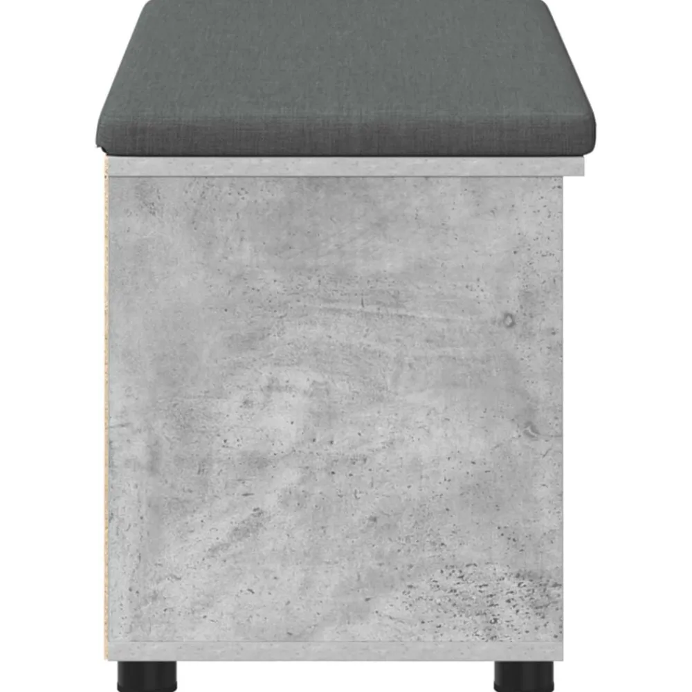vidaXL Bancos-Banco de entrada con cojín Gris Concreto 80 x 38 x 46 cm