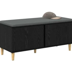 vidaXL Banco de entrada con cojín 100 x 38 x 46 cm Roble negro Sale