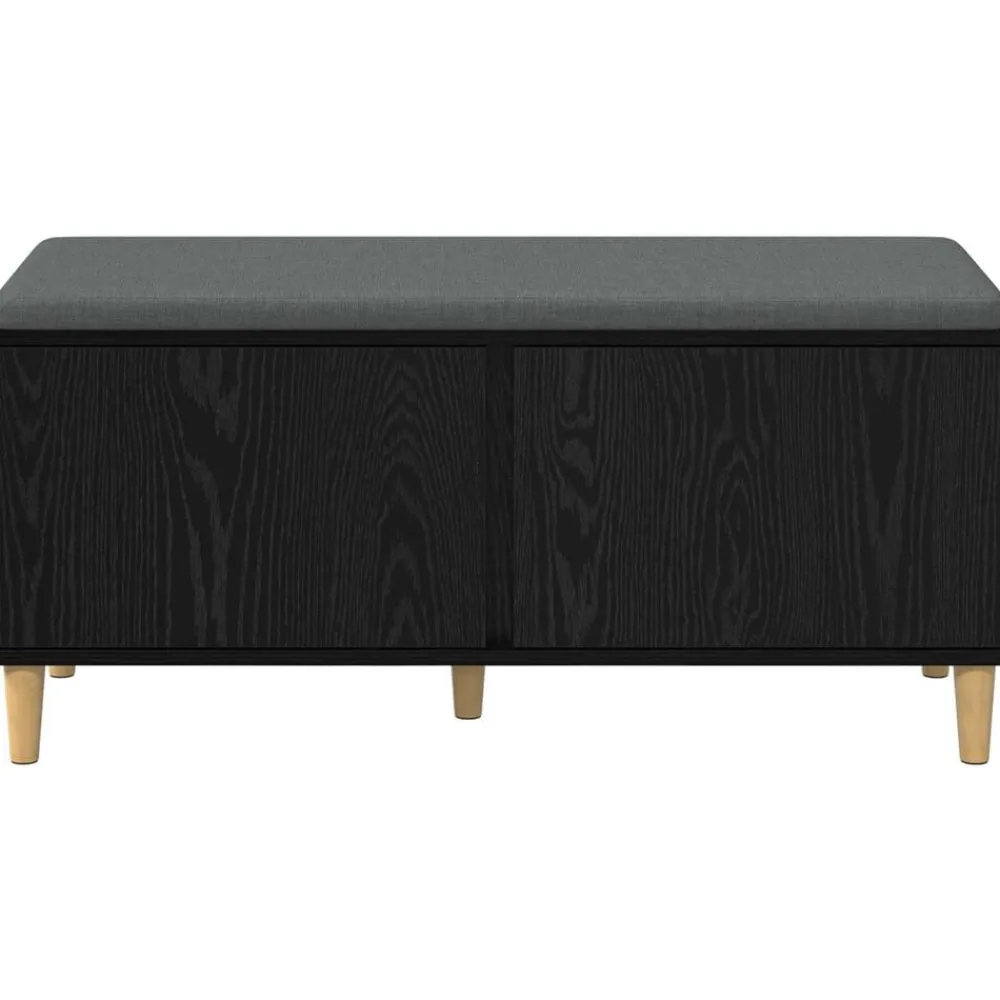vidaXL Banco de entrada con cojín 100 x 38 x 46 cm Roble negro Sale