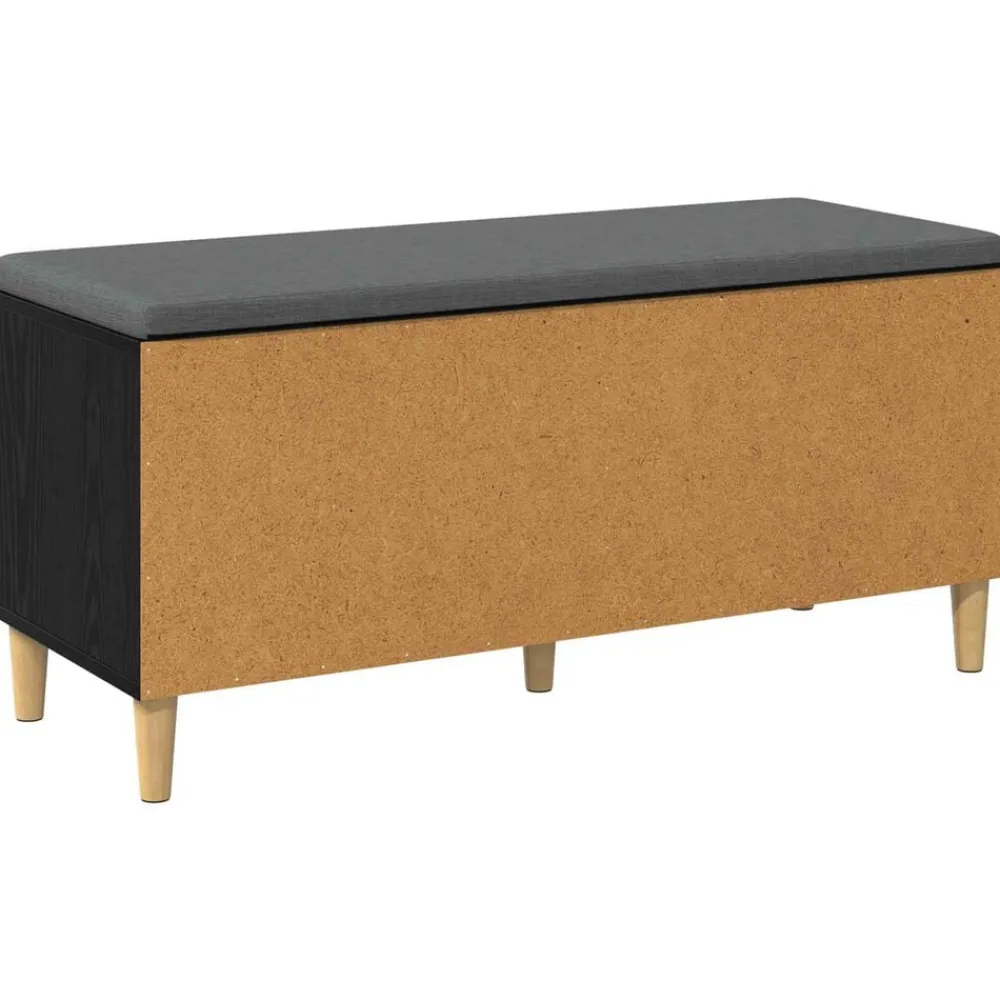 vidaXL Banco de entrada con cojín 100 x 38 x 46 cm Roble negro Sale