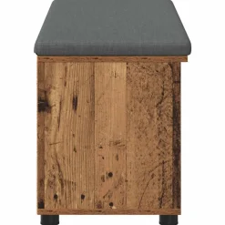 vidaXL Bancos-Banco de entrada con cojín Madera vieja 100 x 38 x 46 cm