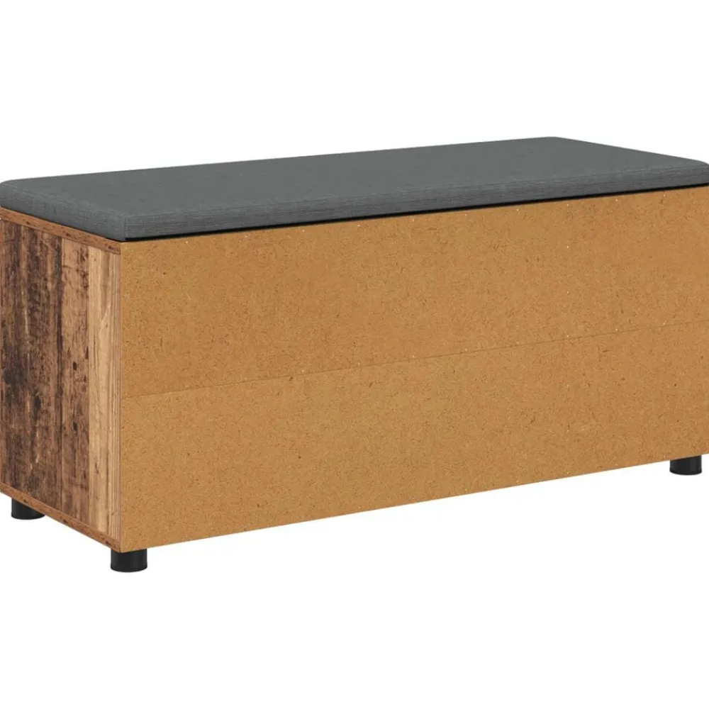 vidaXL Bancos-Banco de entrada con cojín Madera vieja 100 x 38 x 46 cm