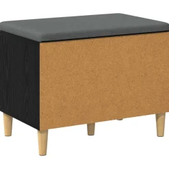 vidaXL Banco de entrada con cojín 60 x 38 x 46 cm Roble negro Discount