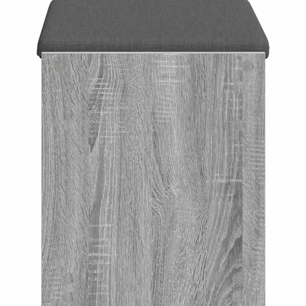 vidaXL Banco de entrada con cojín Gris Sonoma 63 x 38 x 45 cm