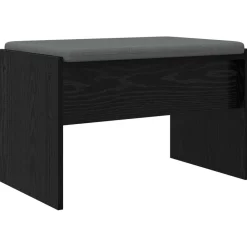 vidaXL Banco de entrada con cojín 63 x 38 x 40 cm Roble negro