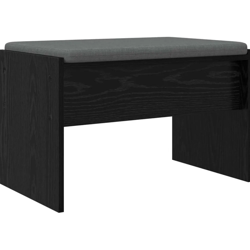 vidaXL Banco de entrada con cojín 63 x 38 x 40 cm Roble negro