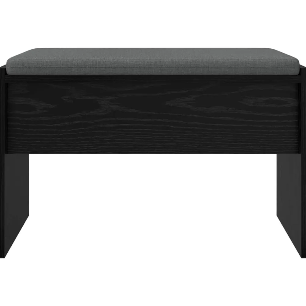 vidaXL Banco de entrada con cojín 63 x 38 x 40 cm Roble negro
